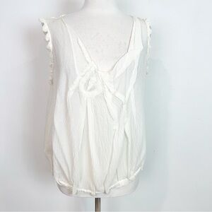 LEON MAX OFF-WHITE SLEEVELESS SCOOP NECK BLOUSE WOMENS SZ XS